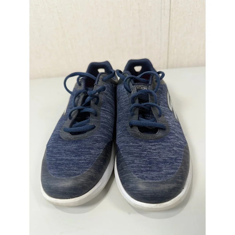 Skechers Go Step Lite Womens Navy Blue Goga Max Walking Shoes Sneakers size 7.5